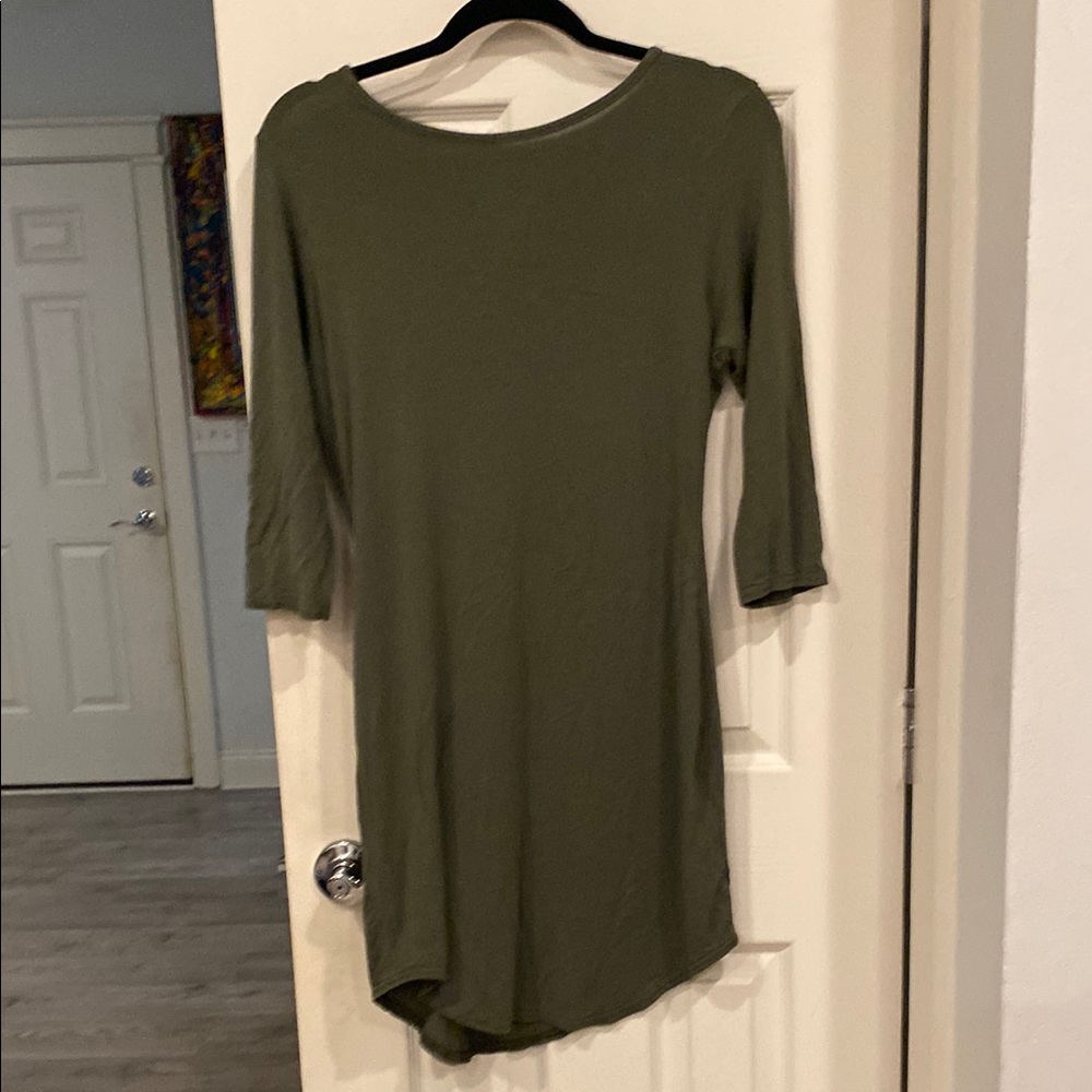 Olive Green Long Sleeve Dress